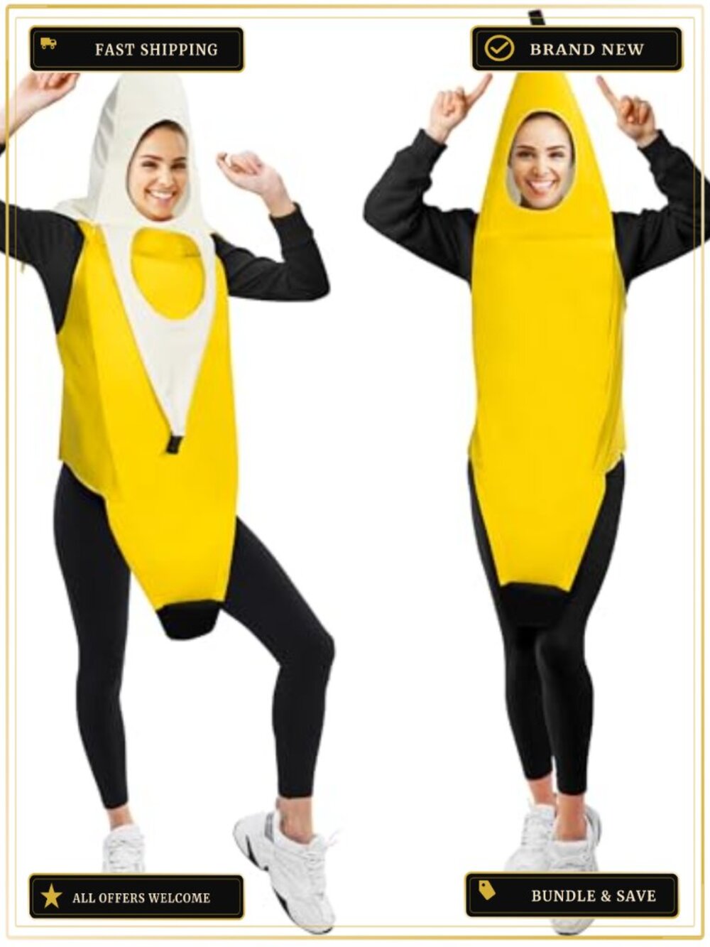 Banana Costume Adult Suit Funny Halloween Party Cosplay